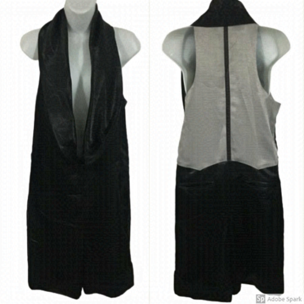 TSUMORI Chisato Black Gray Silk Tuxedo Romper